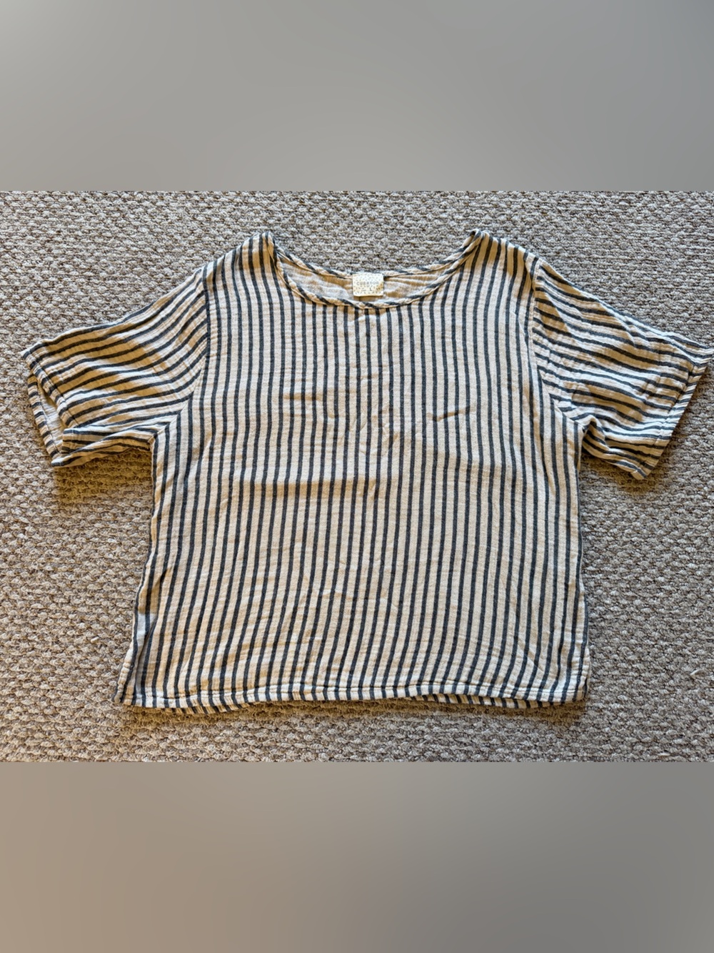 Curator SF Hanna Tee in Oat + Black stripe